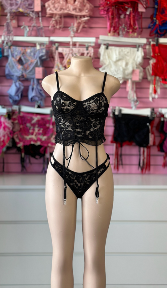 Lace Be Honest  -  Black