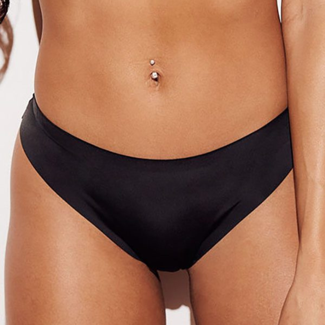 Laser Cut Thong - Seamless Black