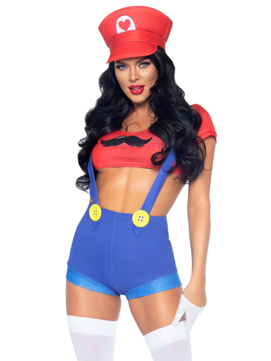 Red Gamer Costume With Hat