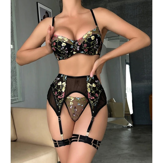 Black Floral Set