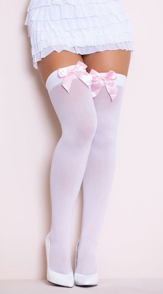 THIGH HIGHS WITH SATIN BOW