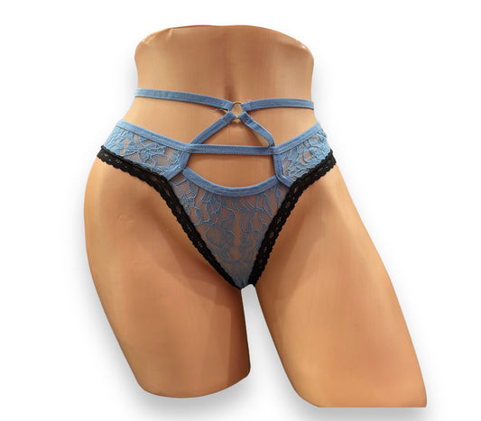 Contrast Lace Panty - Baby Blue