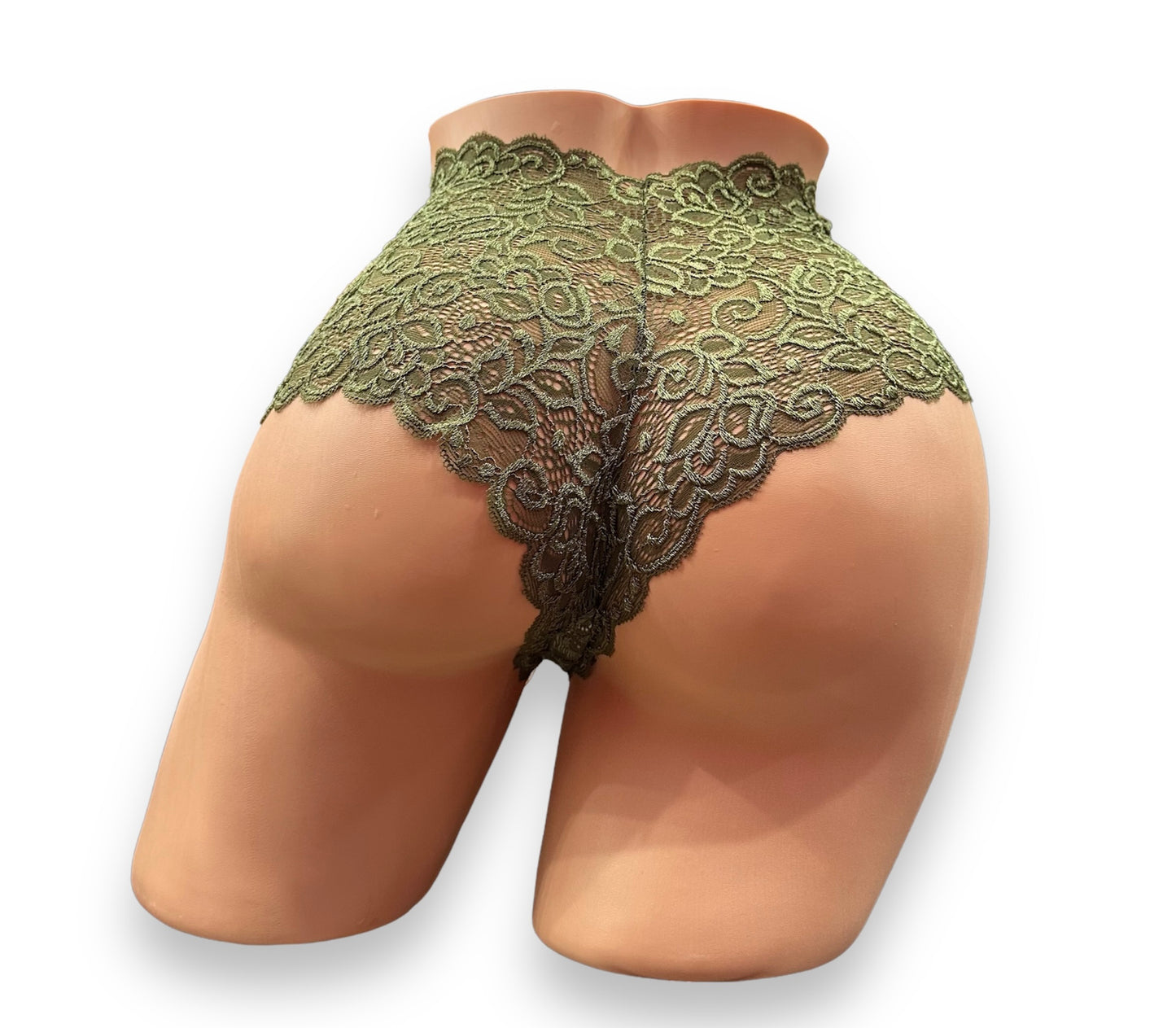 High-Rise Lace Boy Short - Green