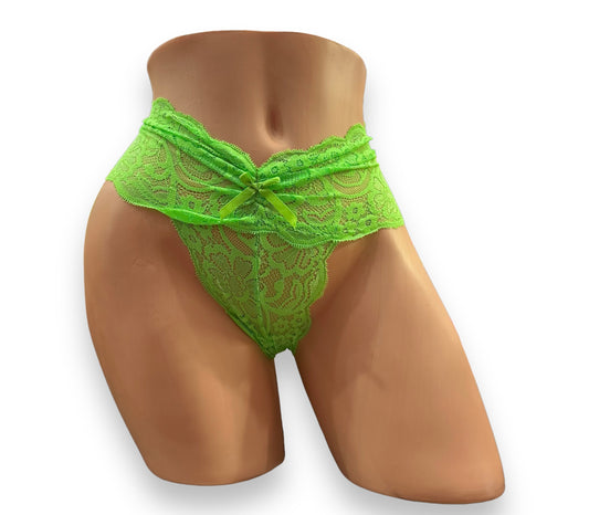 Double Bow - Neon Green Panty