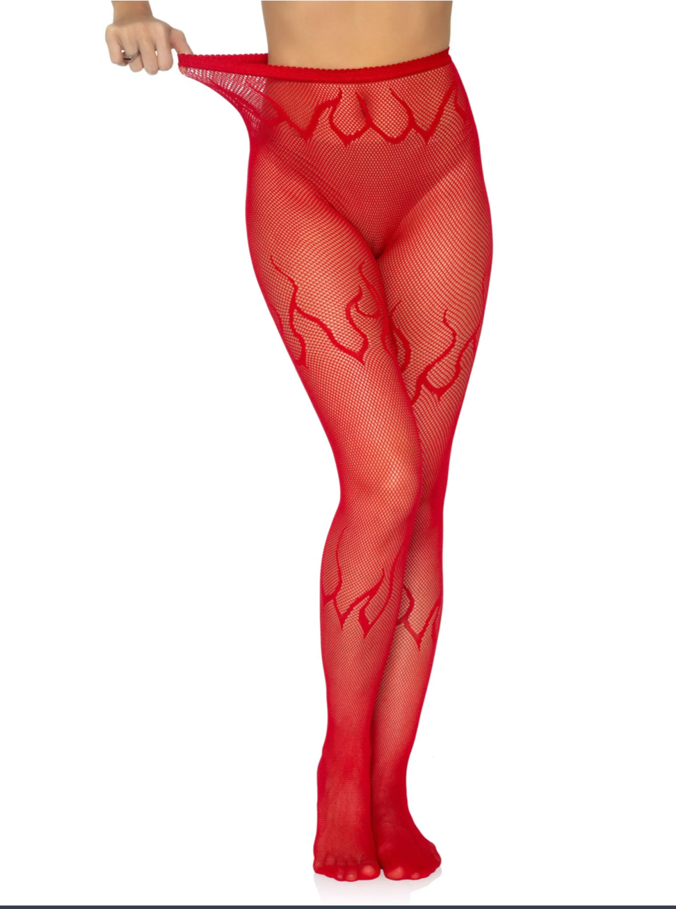 Red Flame Fishnet Tights