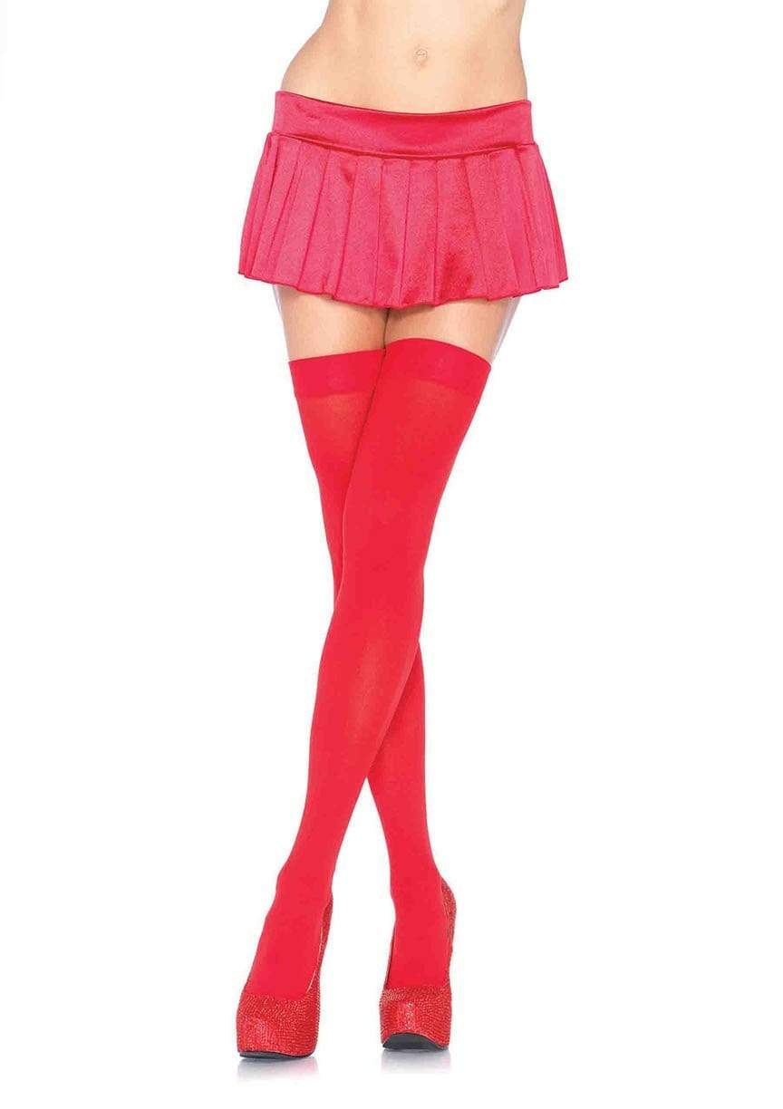 Solid Red Thigh Highs